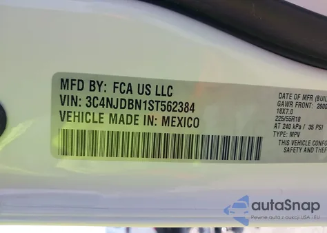 2025 Jeep Compass Latitude z USA, uszkodzony, nr VIN 3C4NJDBN1ST562384